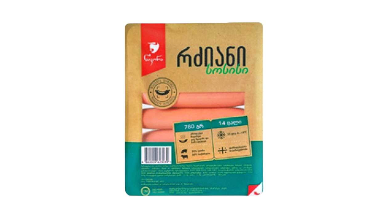 Sausage "Milk" 780g, smoked "Nikora" (piece)