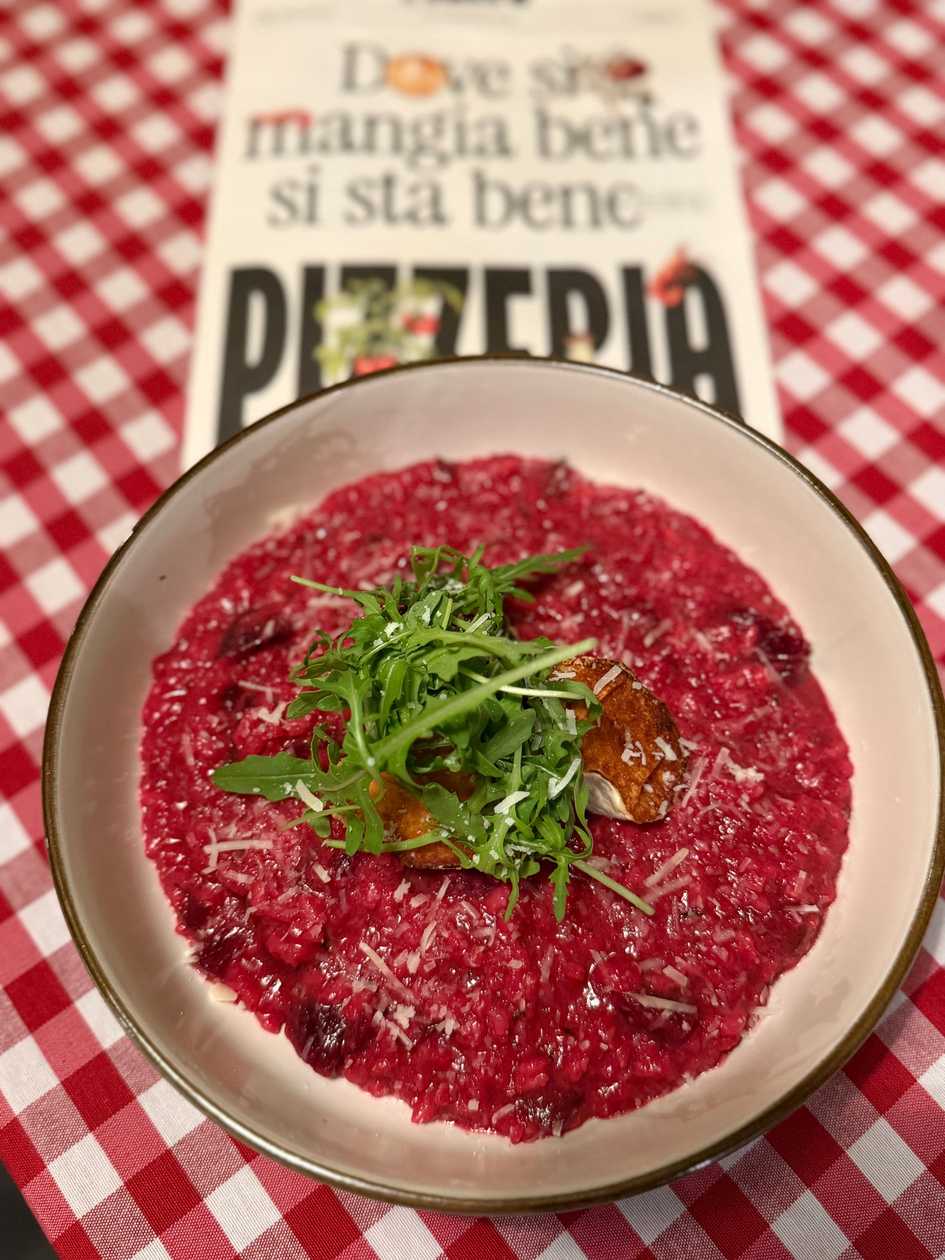 Beetroot Risotto with Goat Cheese