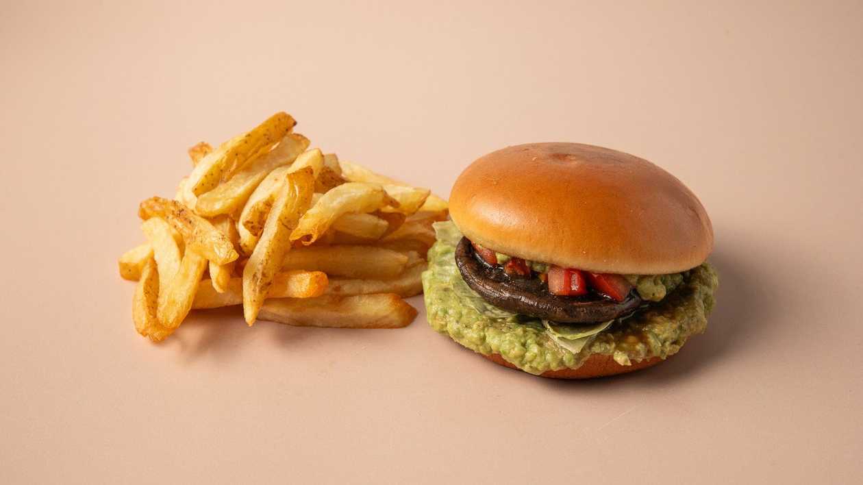 Mushroom Vegan Burger Meal