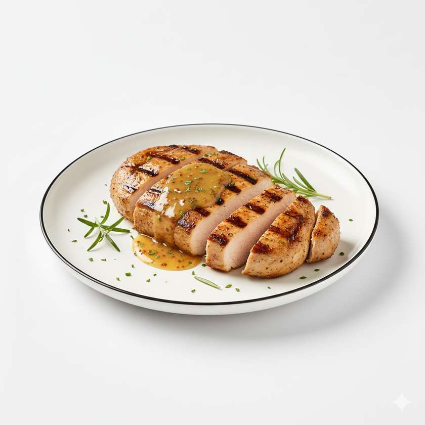 Chicken steak with honey-mustard sauce