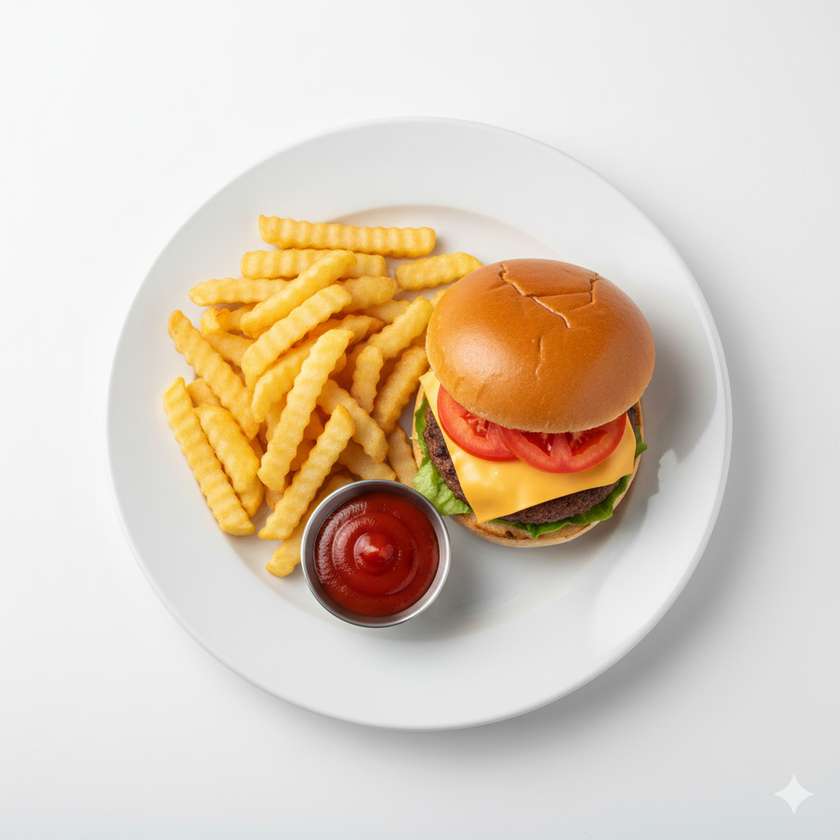 Kids Burger And Chips