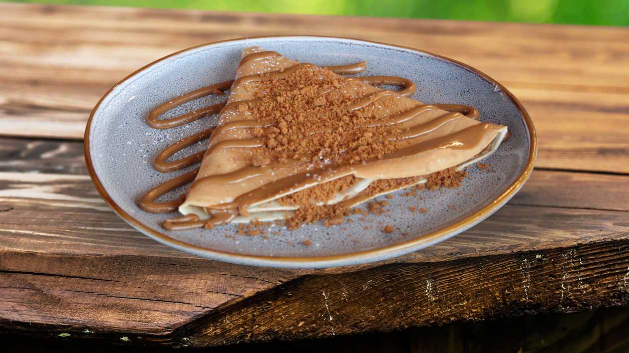Biscoff sauce and Crushed Biscoff biscuits Crepe