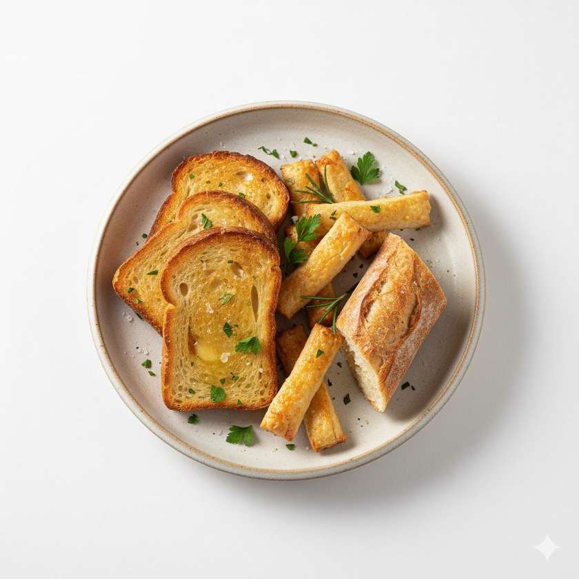 Baked toast and baguette