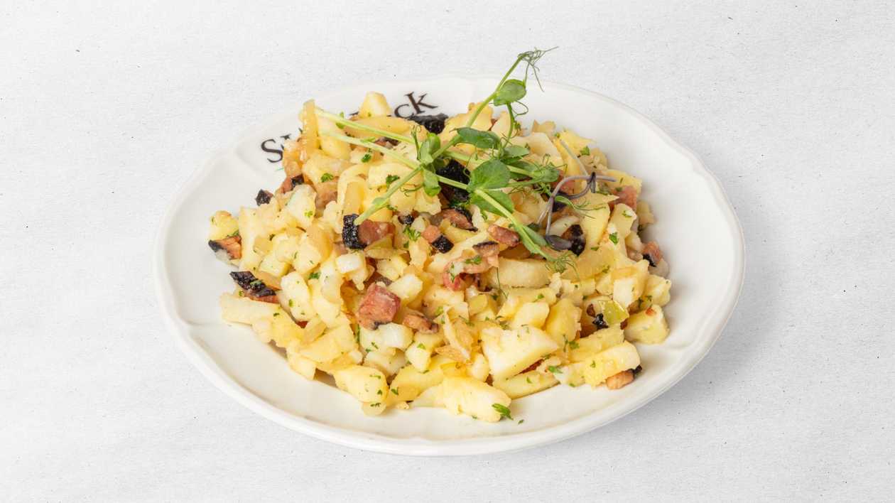 Šťouchané brambory s opraženou cibulkou