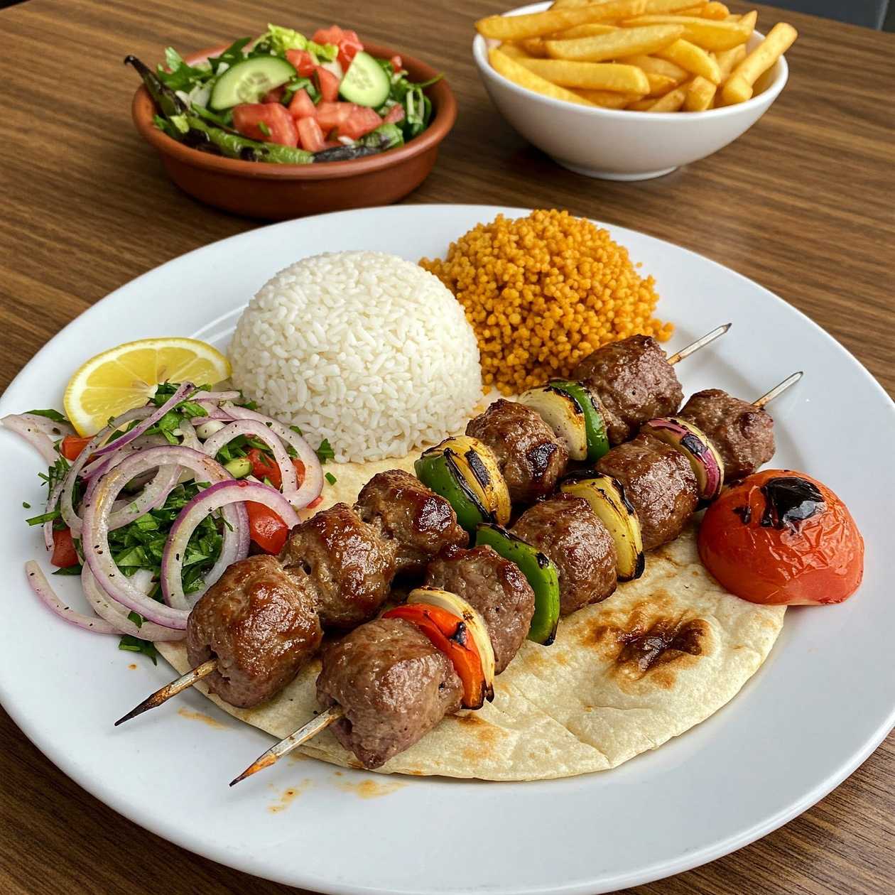 Danie kebab na talerzu