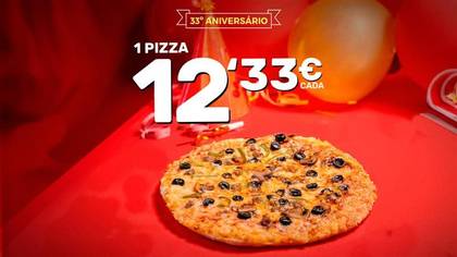 1 Pizza 12,33€
