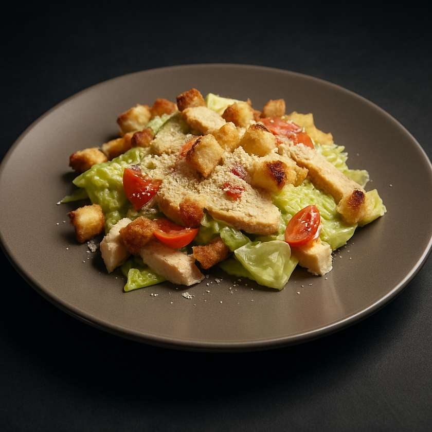 Caesar salad with chicken fillet