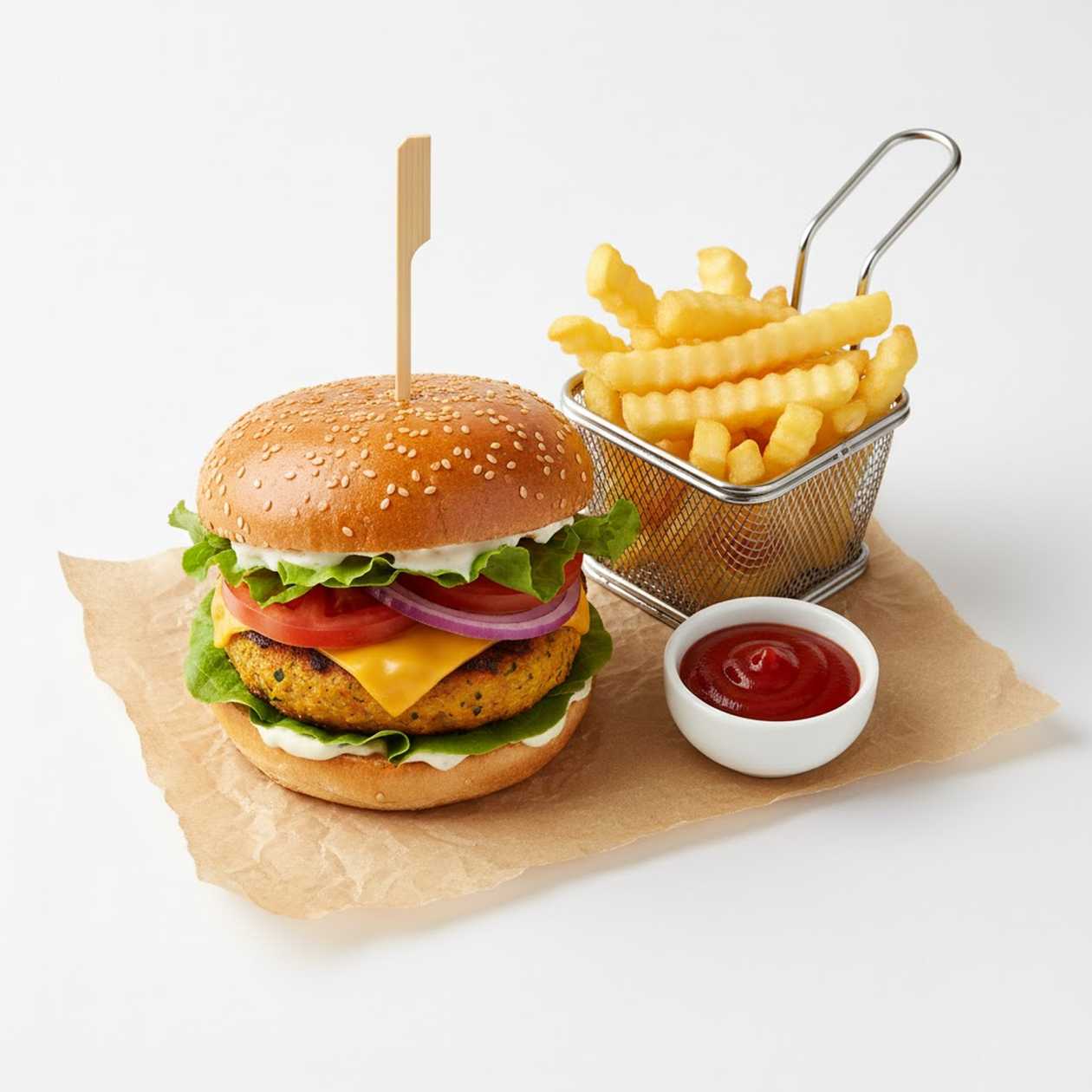 Veg Burger (with Chips)