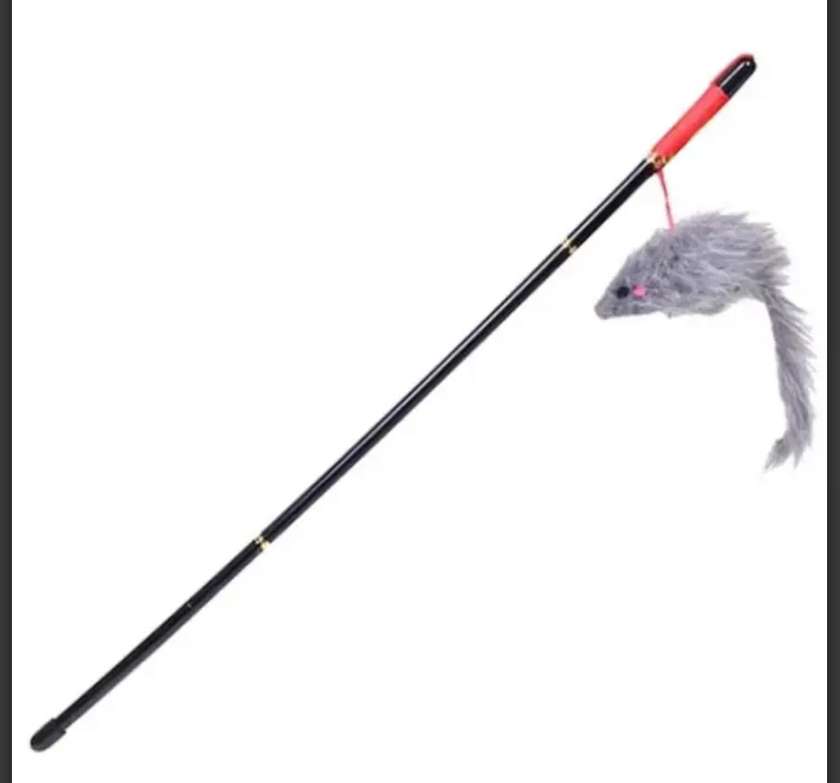 Fluffy Mouse Teaser Wand 50 cm