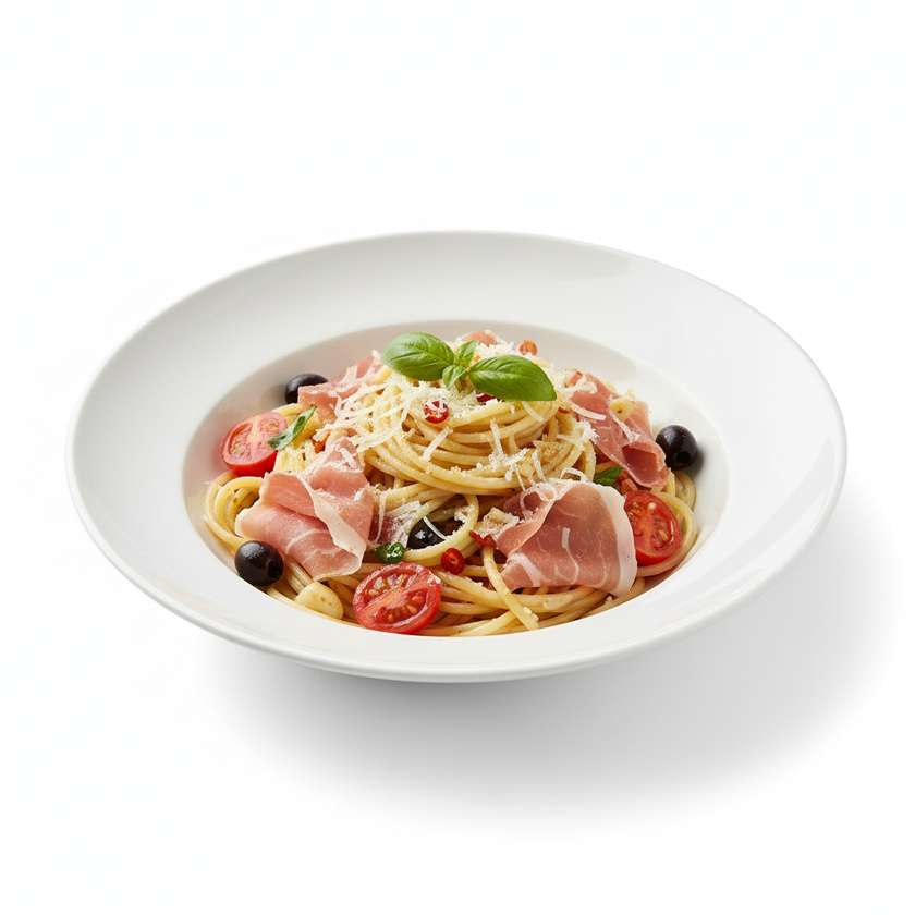 Spaghetti con Prosciutto