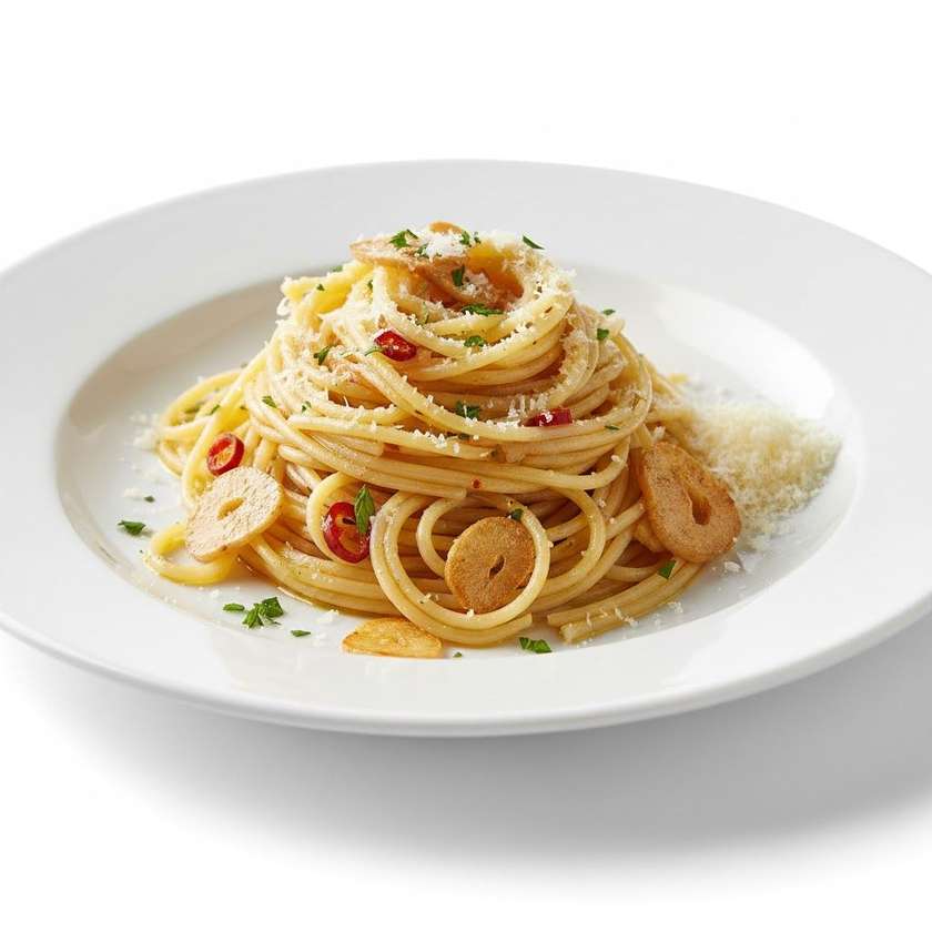 Spaghetti aglio-olio e peperoncino parmigiano
