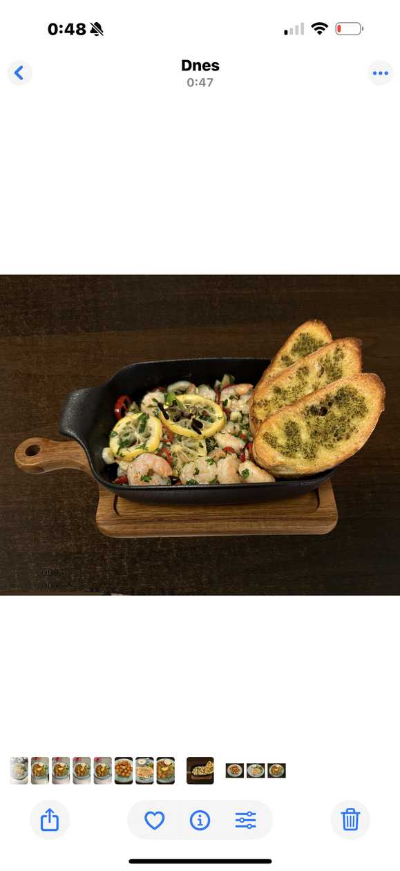 Krevety s chilli a česnekem