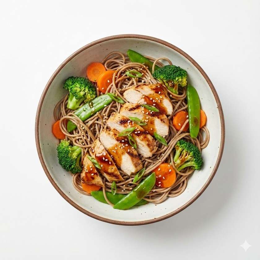 Soba with chicken