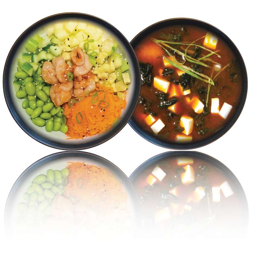 Poke Bowl + Miso classic soup