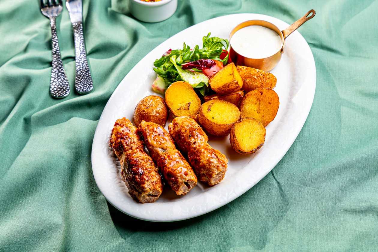 Chicken Kebab with Baked Potatoes