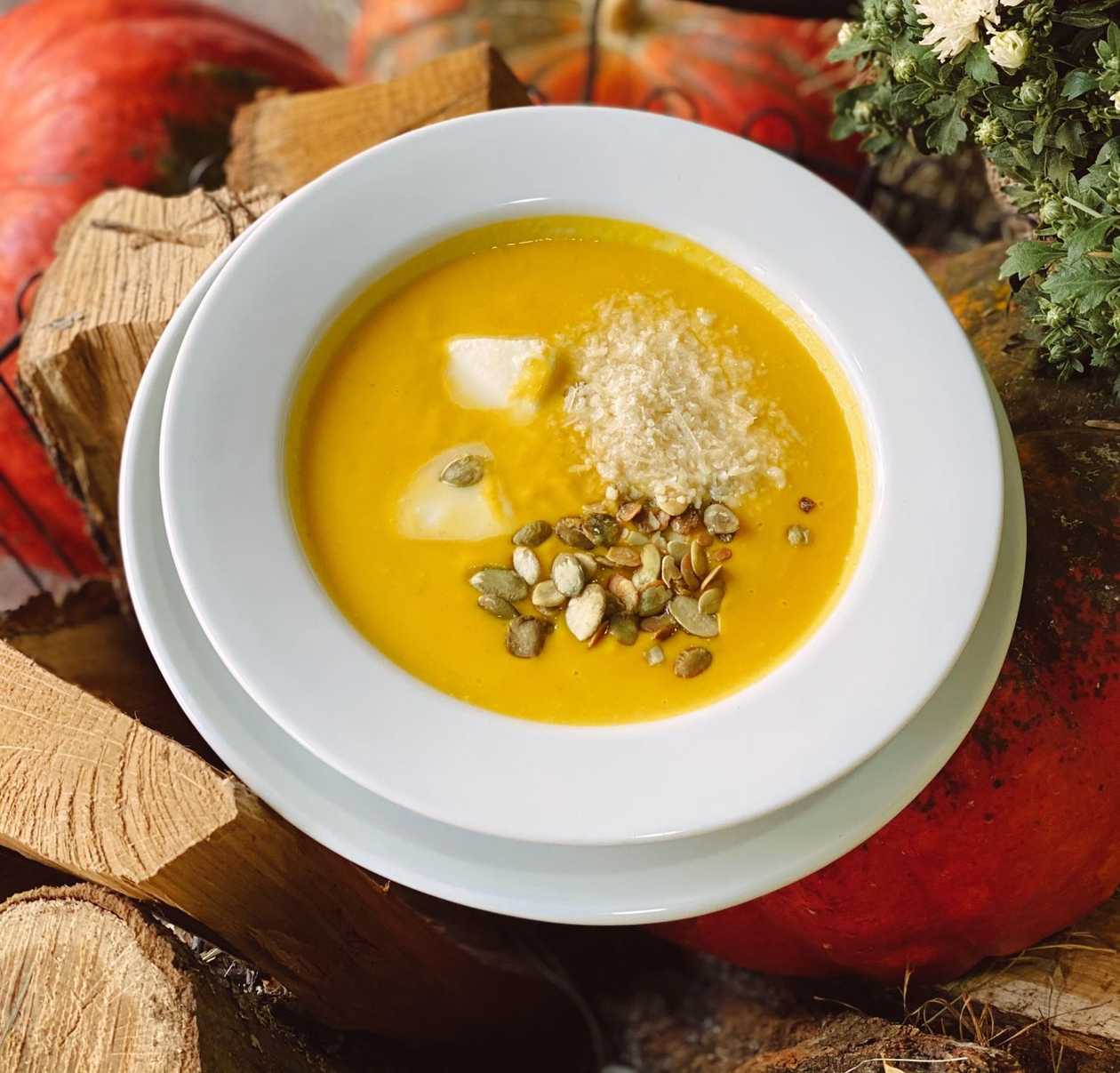 Крем-суп з гарбузом та вершками