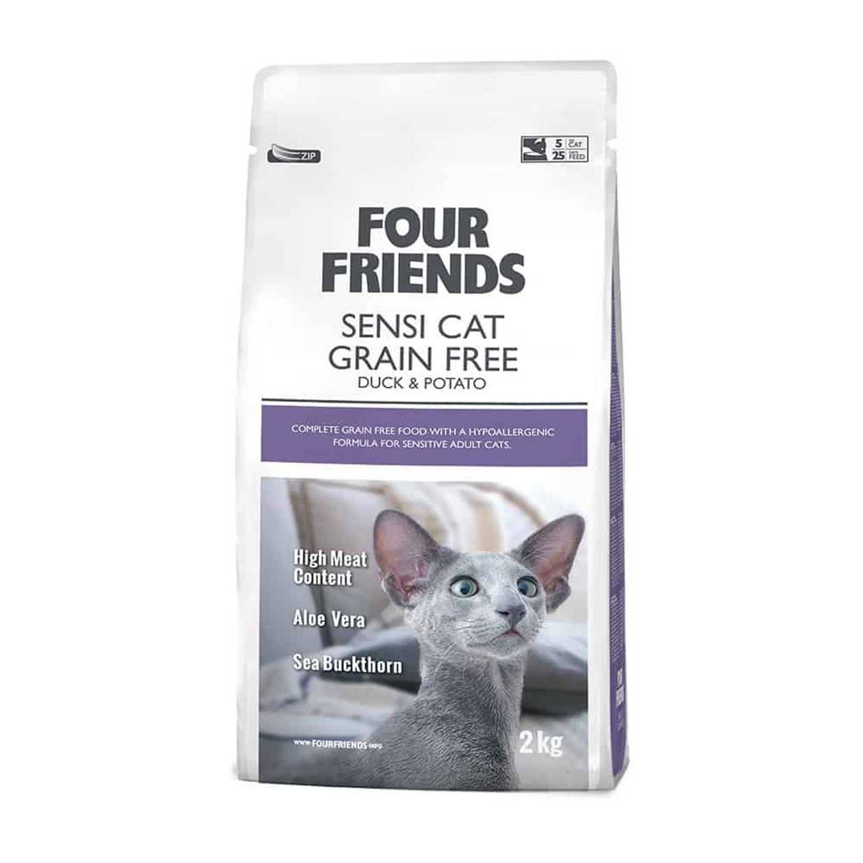 Four Friends Sensi Cat Grain Free monoproteīna bezgraudu sausā barība alerģiskiem kaķiem ar pīles gaļu, 2 kg  -  [37888]
