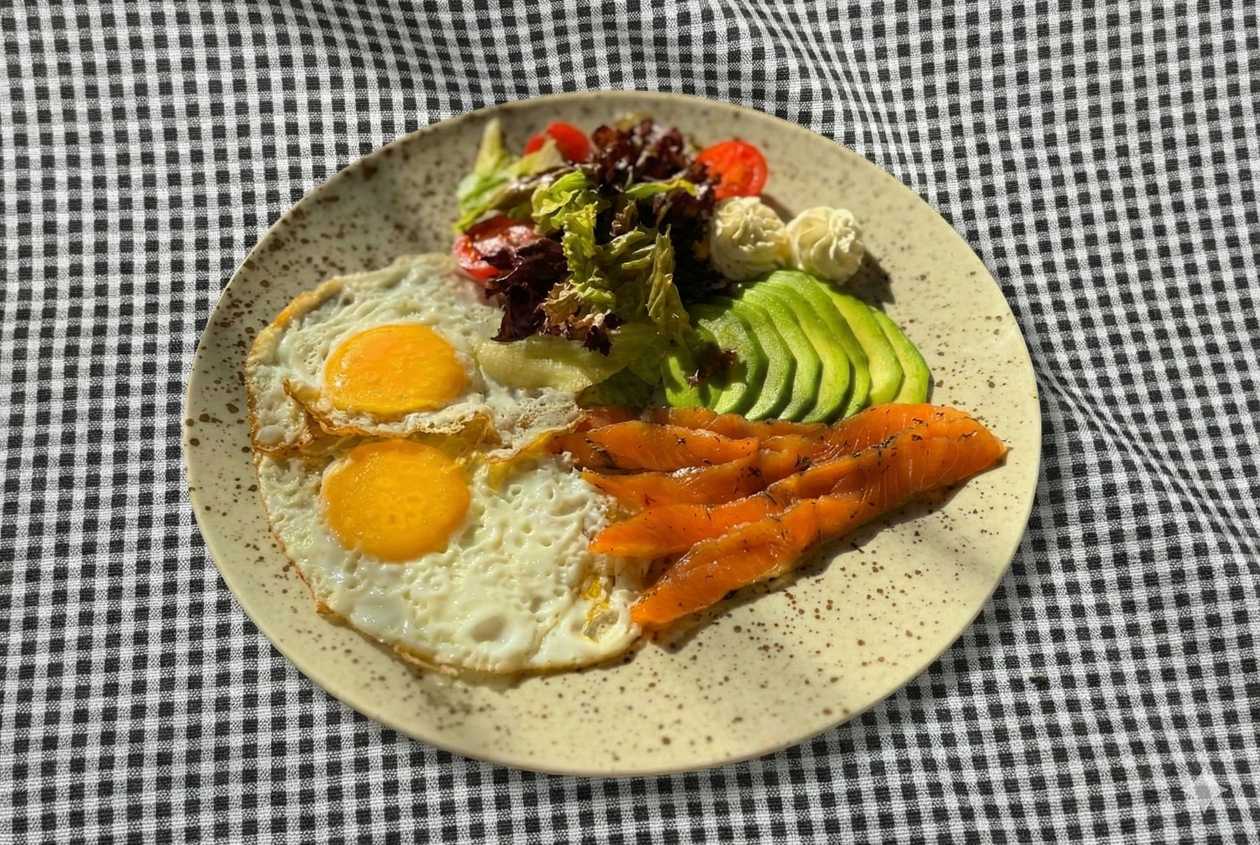 Scrambled Eggs with Salmon and Avocado