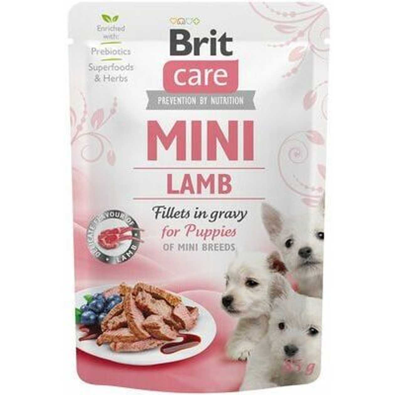Brit Care Mini wet Puppy Lamb fillets in gravy mitrā barība suņiem, 85 g  -  [60318]
