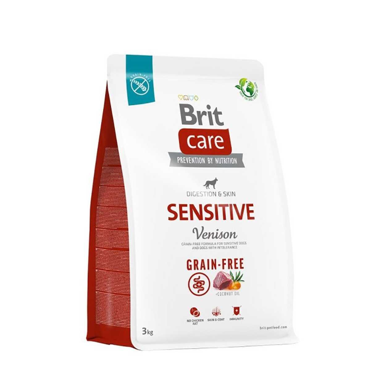 Brit Care Grain-free Sensitive Venison sausā barība suņiem Medījums, kartupeļi, 3 kg  -  [59145]