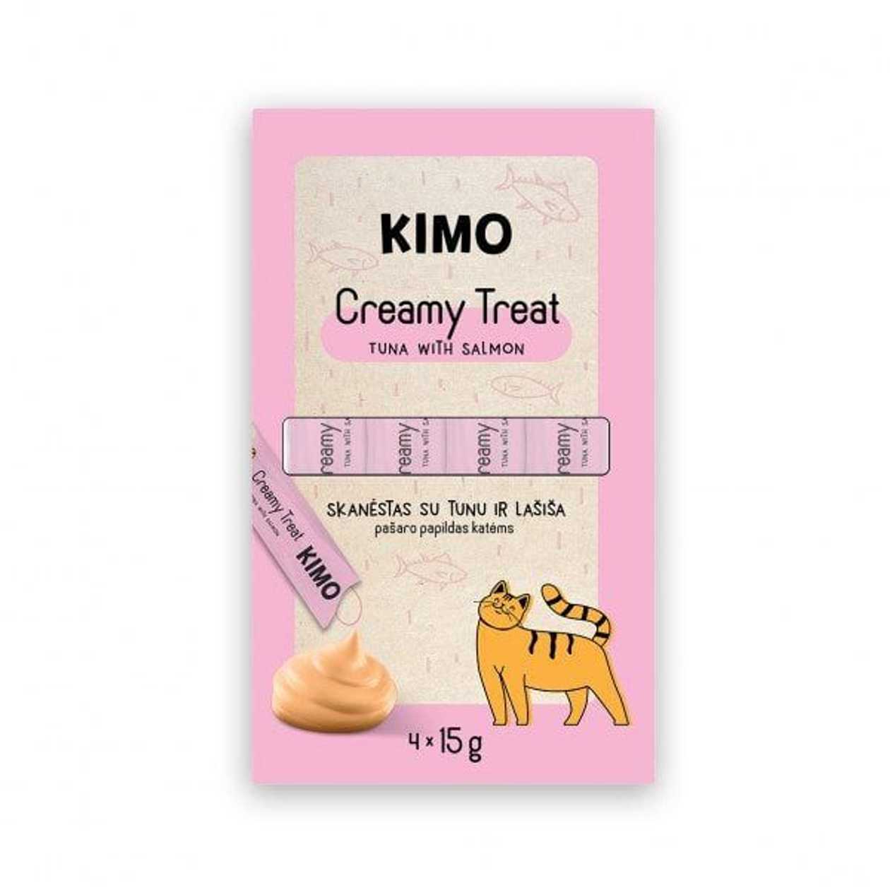 Kimo Cat Creamy Treat Tuna Salmon gardumi kaķiem ar lasi, 60g  -  [80269]