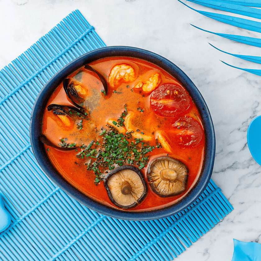 Tom Yam cu Fructe de mare
