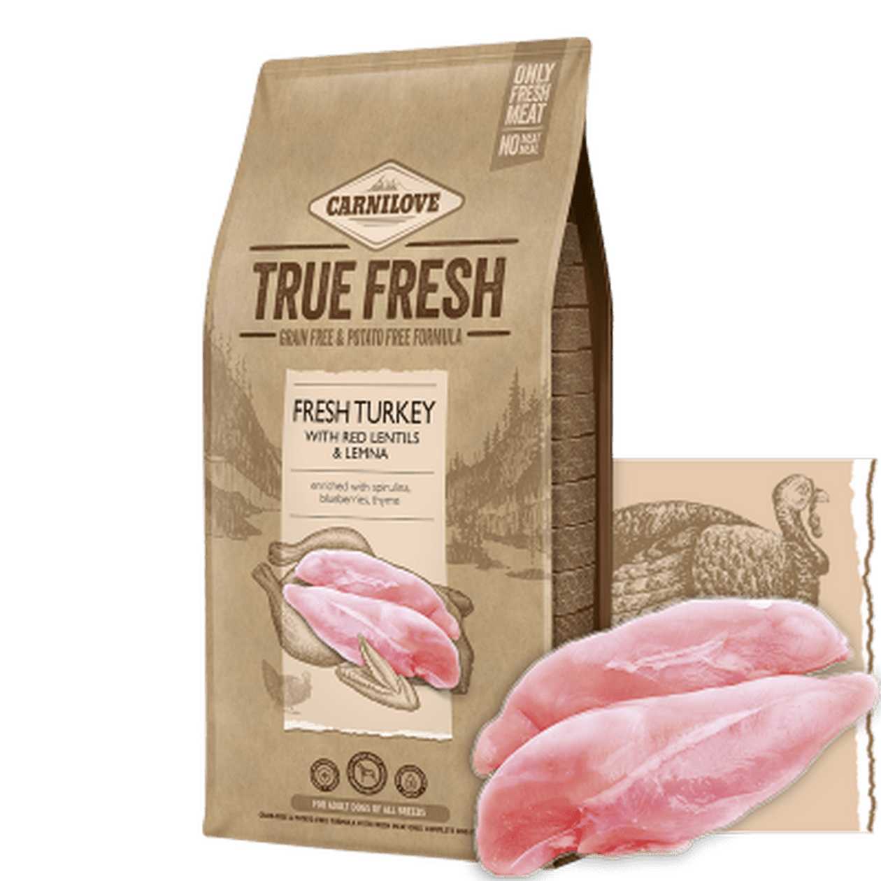 Carnilove True Fresh Turkey bezgraudu sausā barība suņiem Tītars, 4 kg  -  [45964]