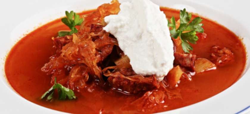 0.4L Cabbage Soup with Meat and Sausage, Bread (1)