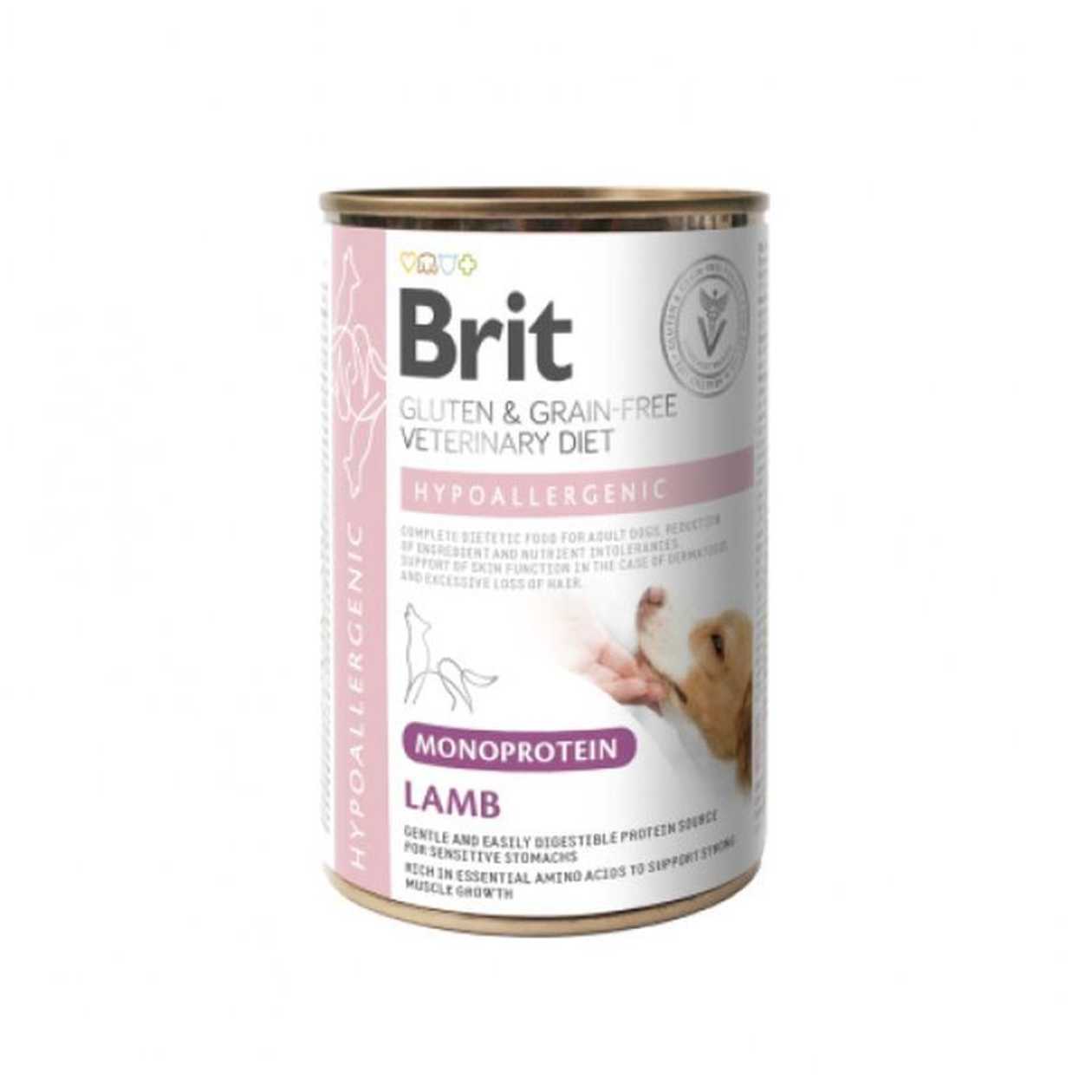 Brit Grain Free Veterinary Diets Hypoallergenic Monoprotein Lamb konservi bez graudaugiem, 400 g  -  [74216]