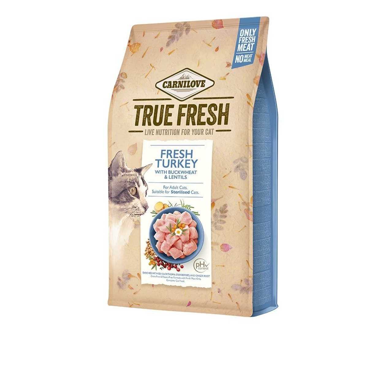 Carnilove Cat TRUE FRESH Turkey bezgraudu sausā kaķu barība Tītars, 0.34 kg  -  [61445]