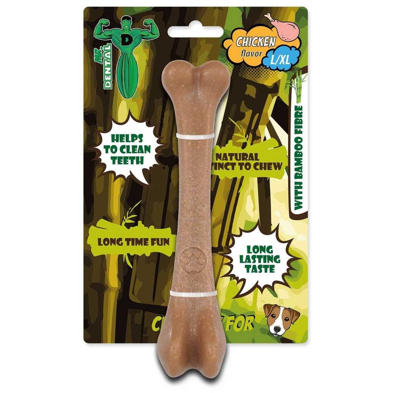 Mr. Dental chewing toy bambone bone chicken  L/XL  -  [05072]