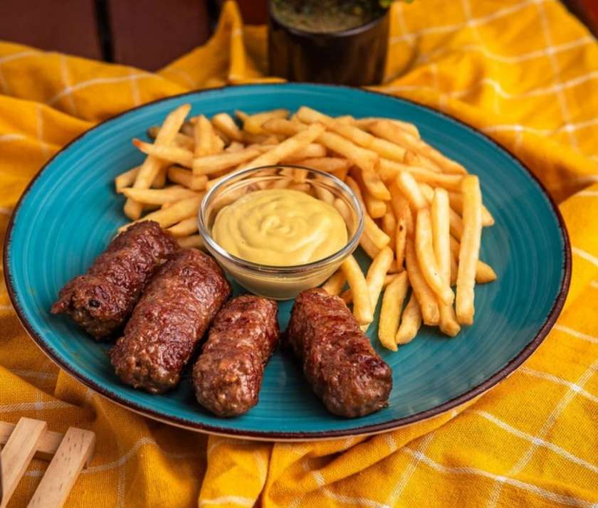 Grilled Minced Meat Rolls with Mustard