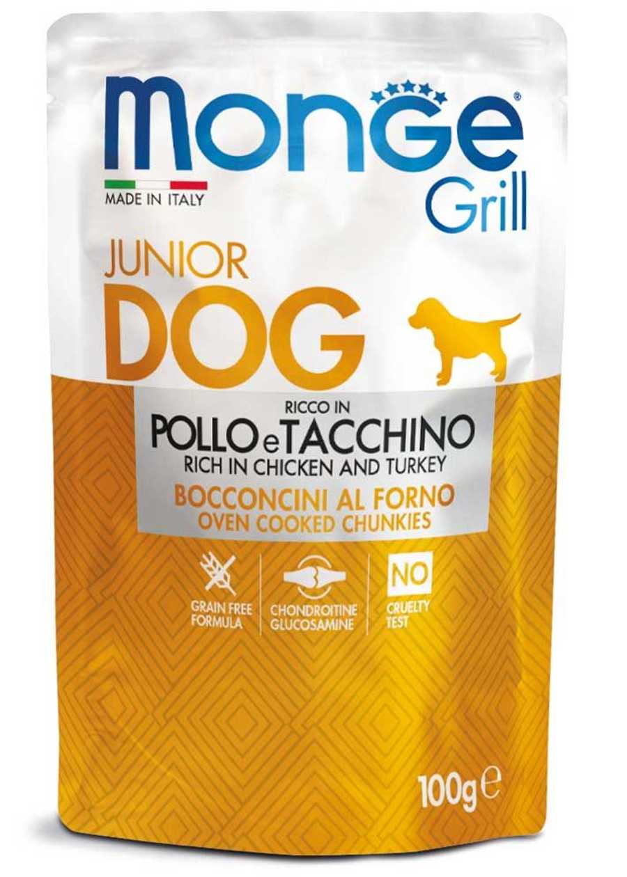 Monge Grill Pouch JUNIOR Chicken and Turkey 100 g - konservi suņiem  -  [13178]