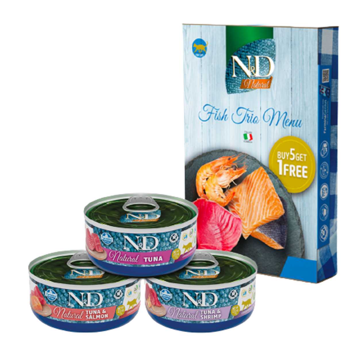 Farmina N&D Cat Natural Fish Trio Menu  6x70g  -  [06732]