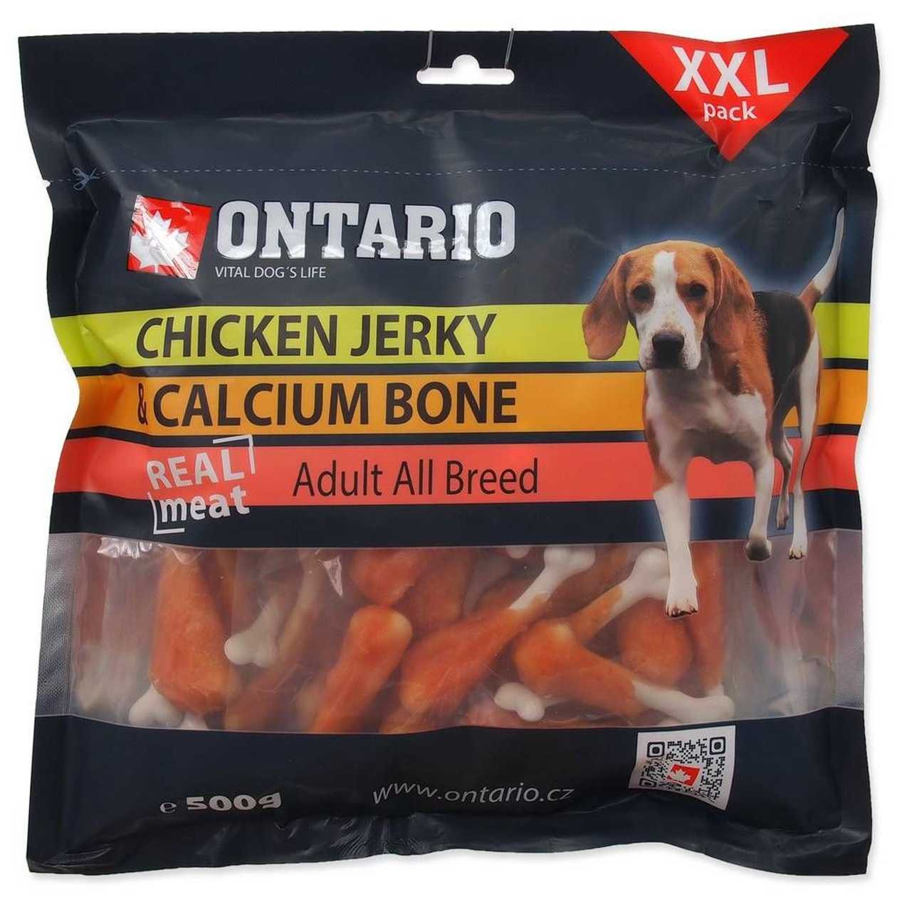 Ontario Gardums suņiem Chicken Jerky & Calcium Bone, 500 g  -  [67892]