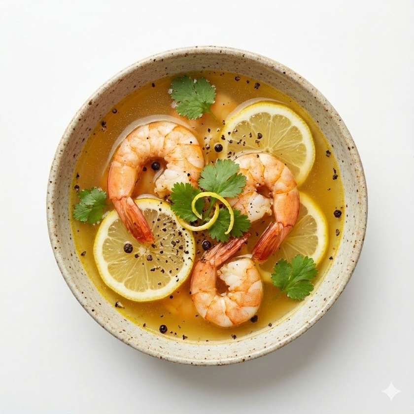Prawns Pepper Lemon Soup