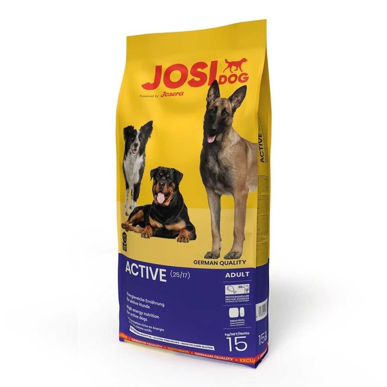 Josera Premium JosiDog Active sausā barība aktīviem suņiem ar putnu gaļu, 15 kg  -  [70701]