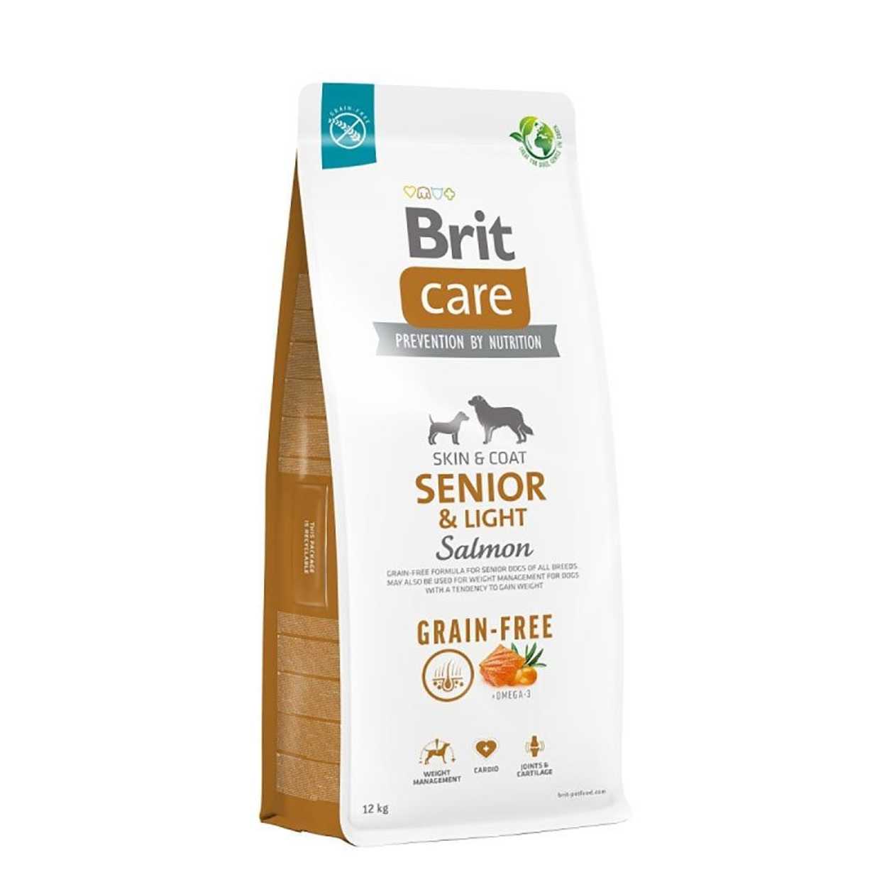 Brit Care Grain-free Senior Light Salmon & Potato bezgraudu sausā barība veciem suņiem Lasis, 12 kg  -  [58926]