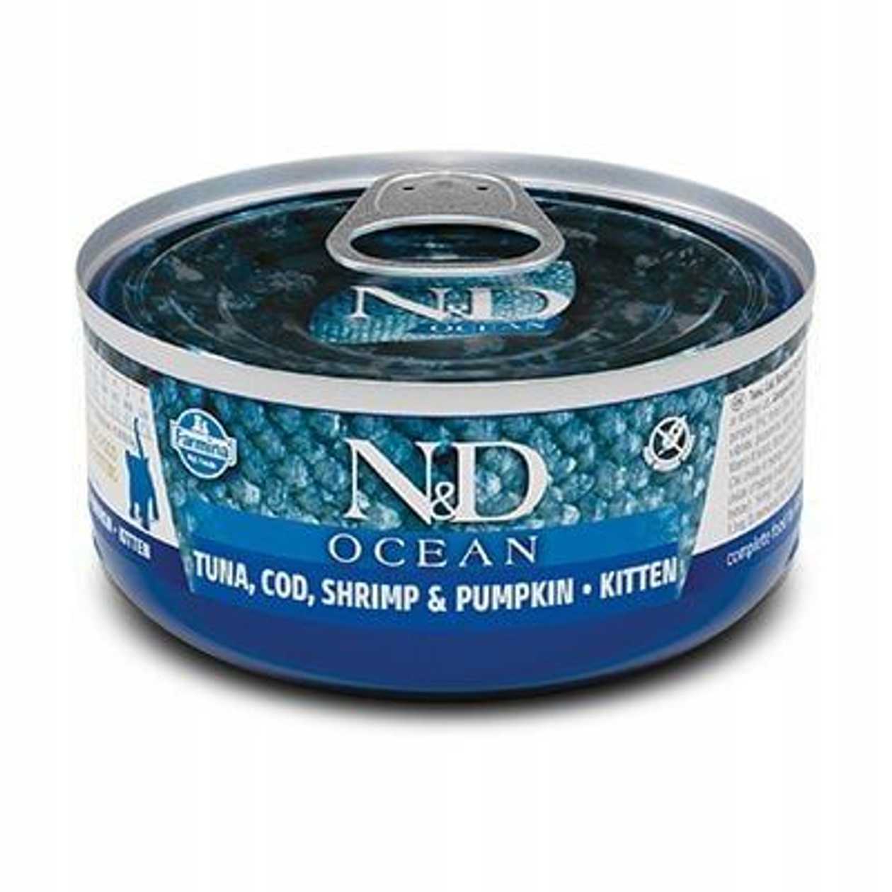 Farmina N&D Kitten konservi kaķēniem Tuncis, menca, garneles 70g  -  [02918]