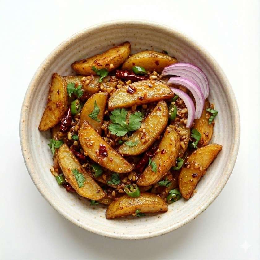 Chilly Garlic Potatoes