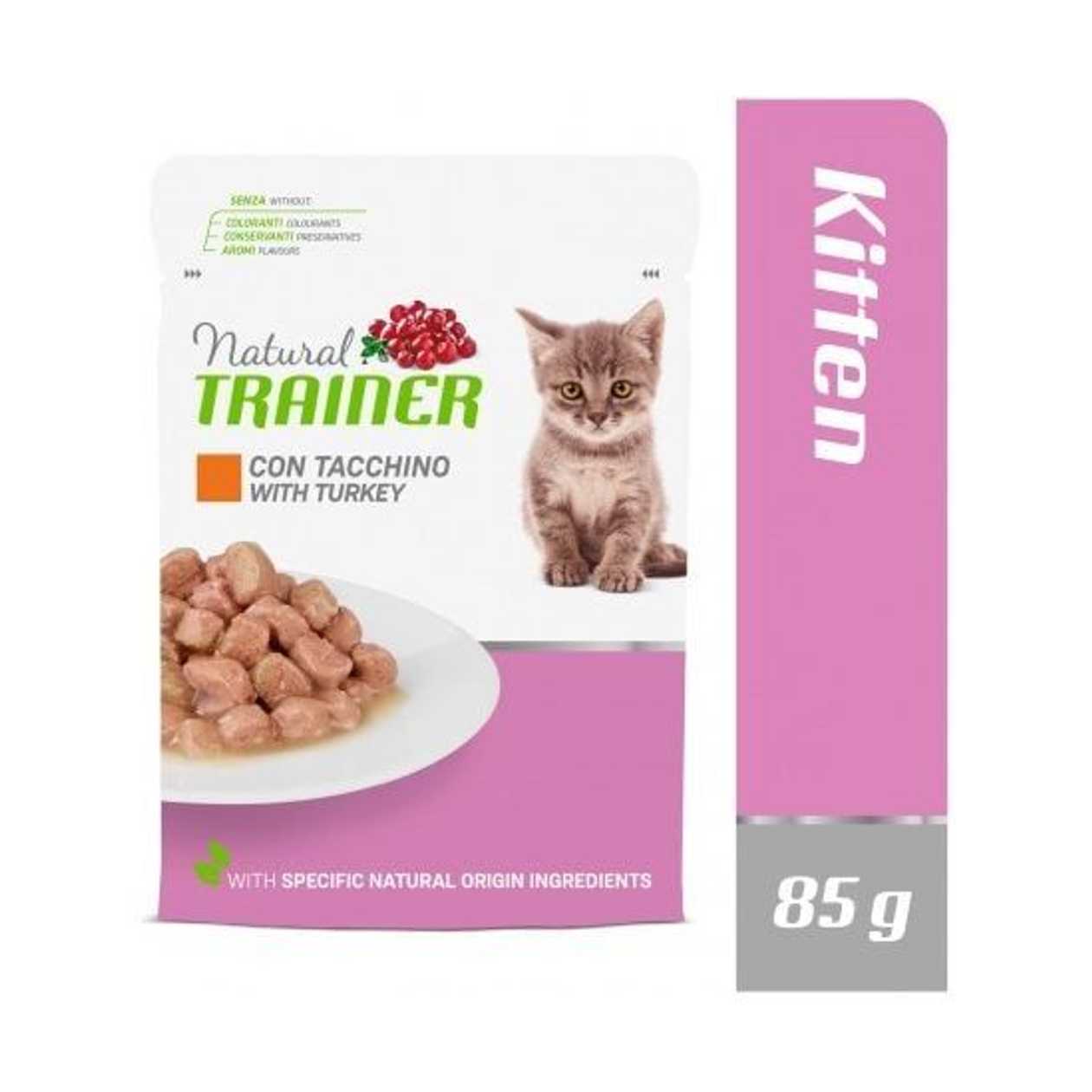 Natural Trainer Cat Kitten&Junior Turkey - Konservi Ar Tītaru Kaķēniem Un Junioriem 85 G  -  [57129]