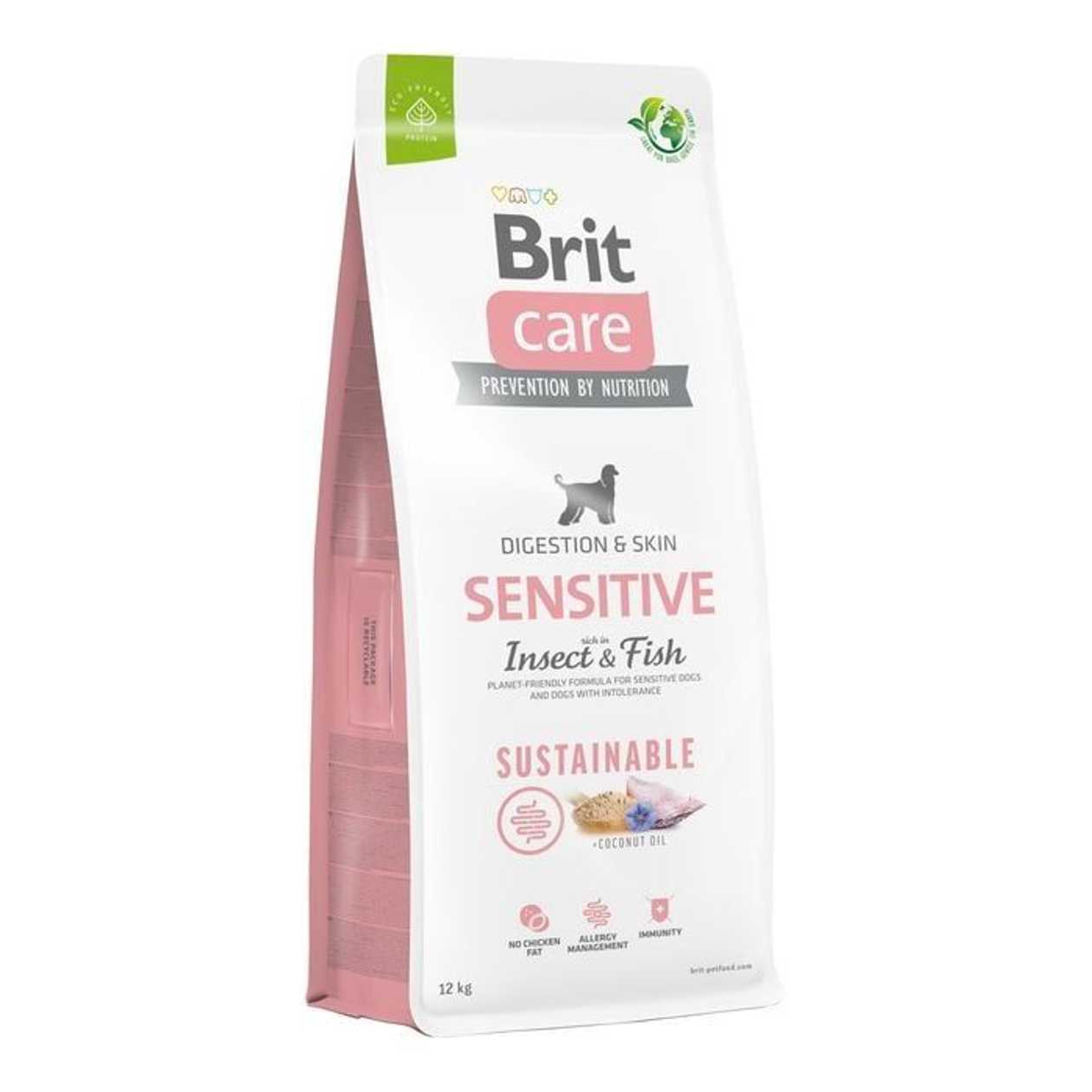 Brit Care Sustainable Sensitive Insect & Fish sausā barība suņiem Kukaiņi, zivis, 12 kg  -  [59190]