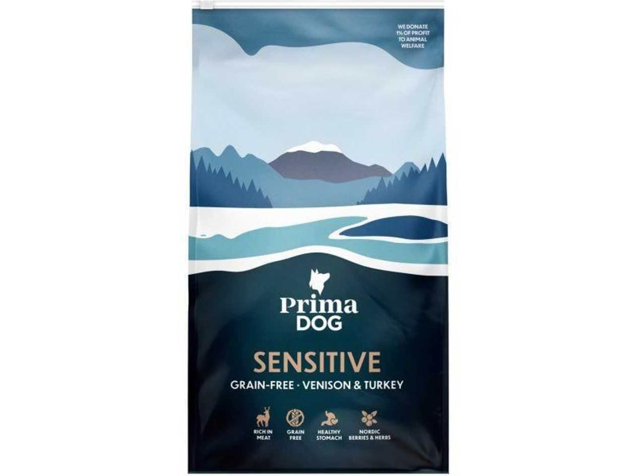 PrimaDog Adult Venison & Turkey bezgraudu sausā barība jūtīgiem suņiem ar brieža un tītara gaļu, 10 kg  -  [69400]