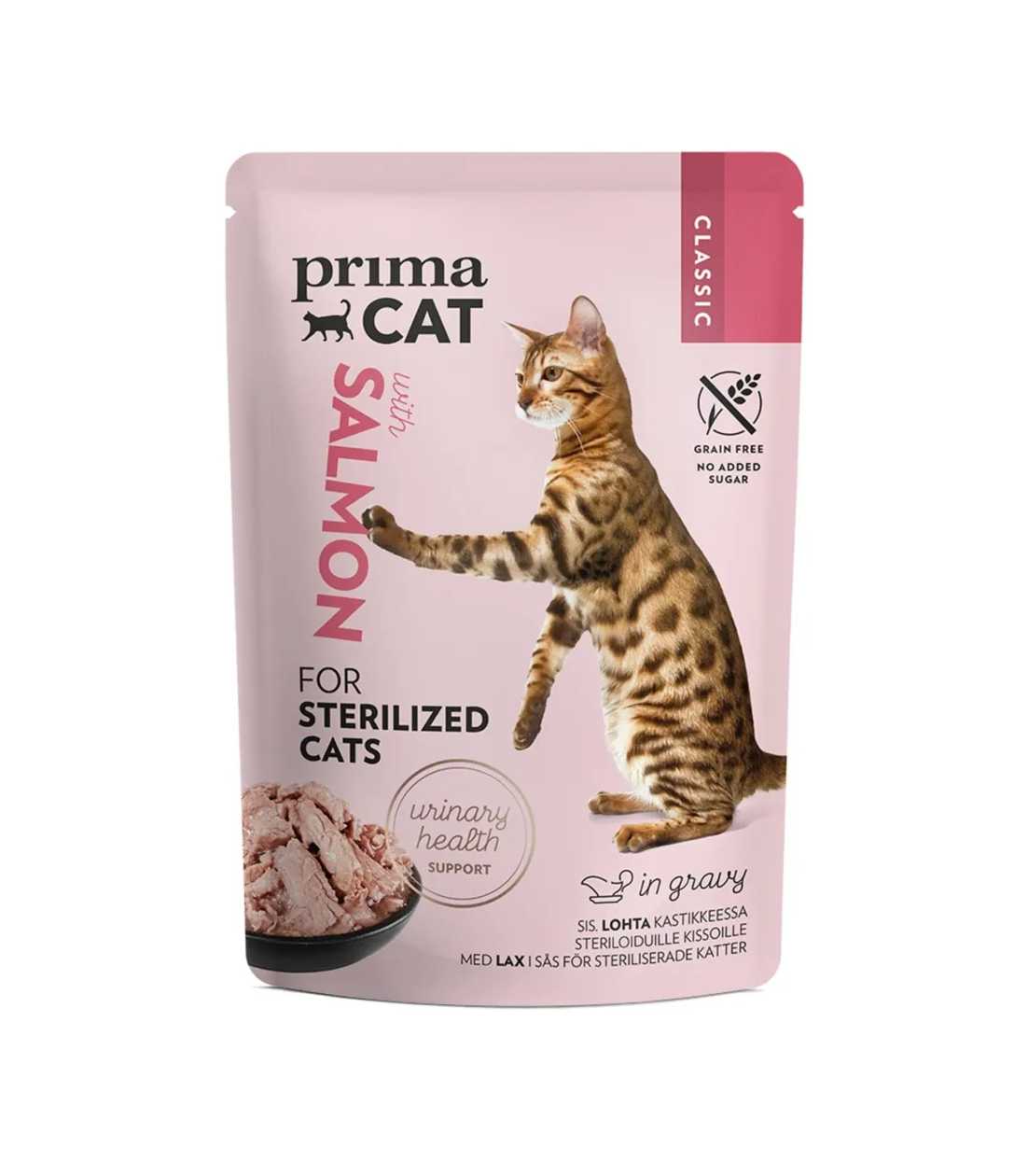 PrimaCat Classic Salmon  klasiskā lasis mērcē sterilizētiem kaķiem 85g  -  [00414]