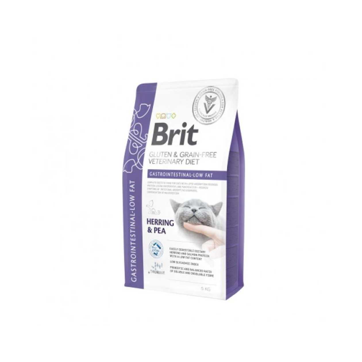 Brit GF Veterinary Diets Cat Gastrointestinal-Low fat sausā kaķu barība bez graudaugiem , 2 kg  -  [59787]