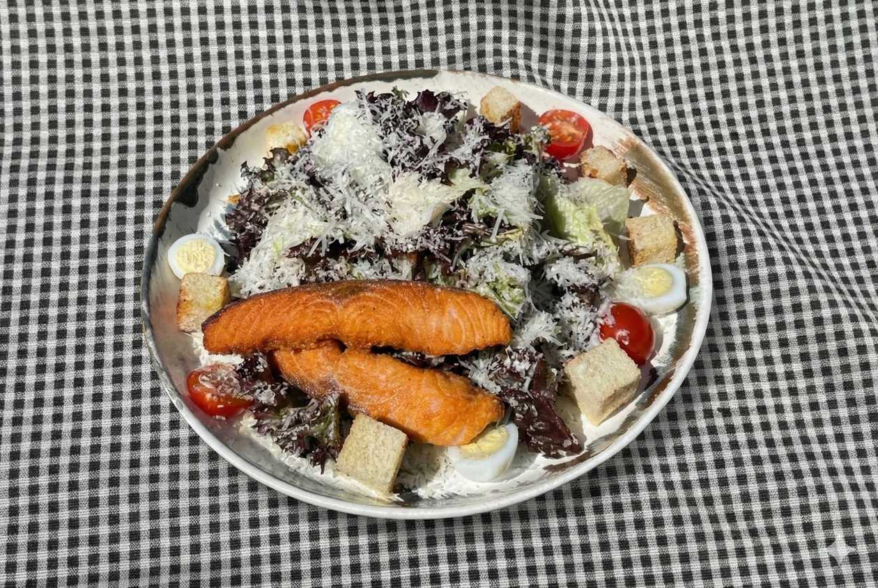 Caesar Salad with Salmon