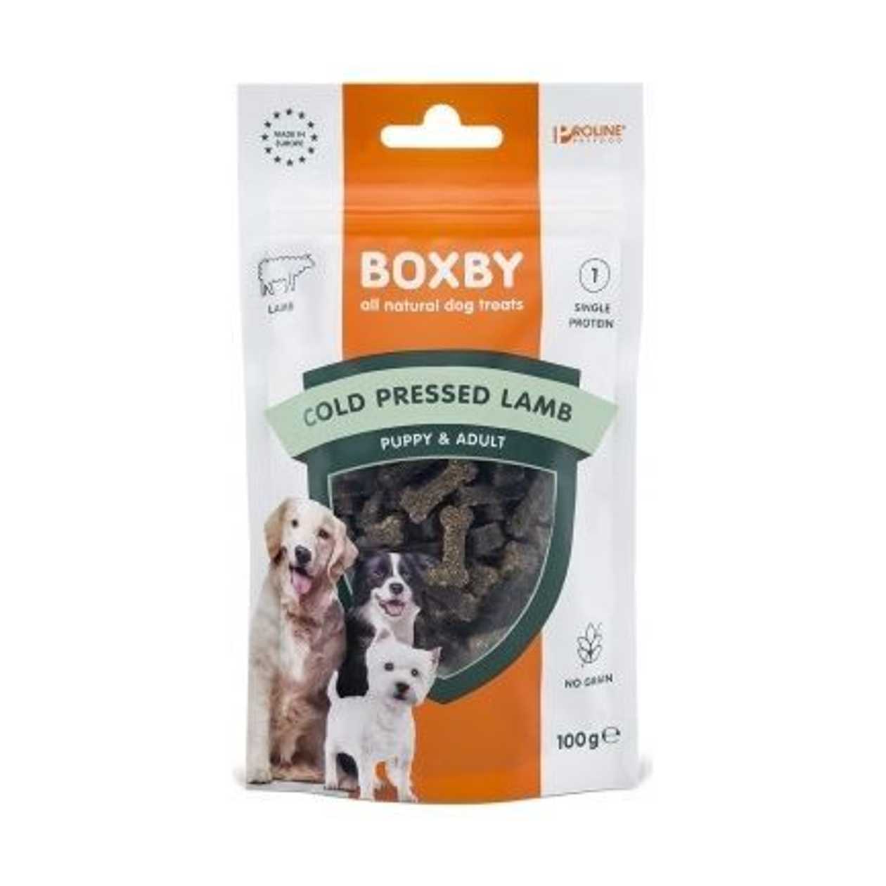 Boxby Cold Presed Lamb Treat 100 gr - Boxby Aukstās Presešanas Gardums Ar Jēra Gaļu 100 gr  -  [03757]