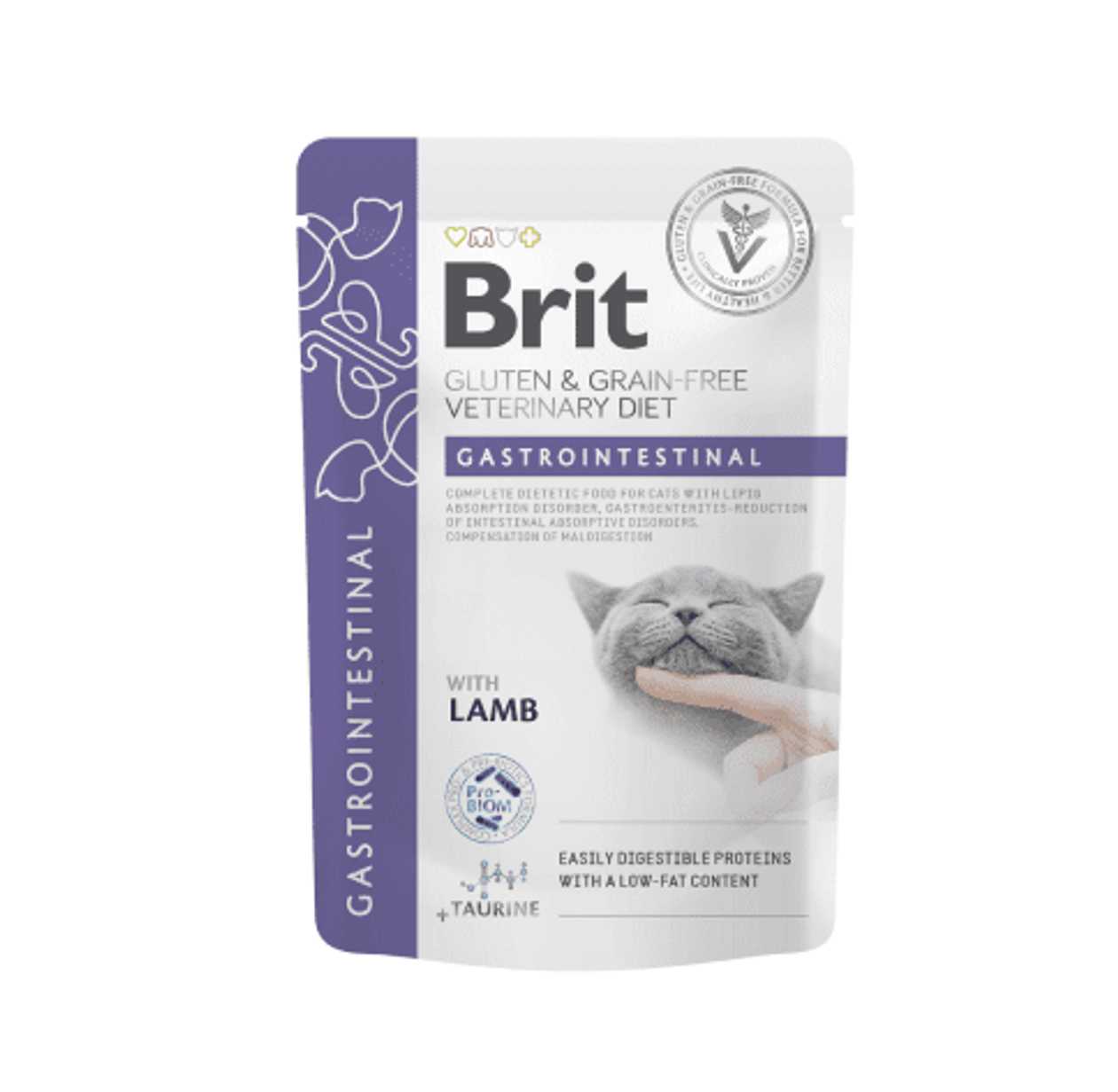 Brit Grain Free Veterinary Diets Gastrointestinal - Low Fat bez graudaugiem ārstnieciskā barība kaķiem 85g  -  [66686]