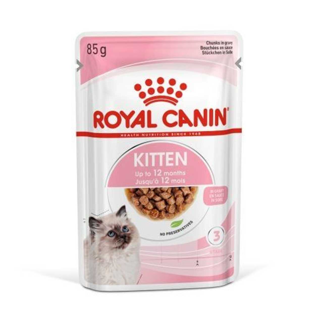 Royal Canin FHN KITTEN INSTINCTIVE IN GRAVY kaķu konservi mērcē, 85 g  -  [08943]