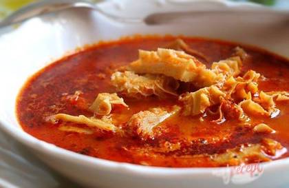 Copy of Copy of Copy of Garlic Soup with Ham and Cheese with Toasted Bread Croutons